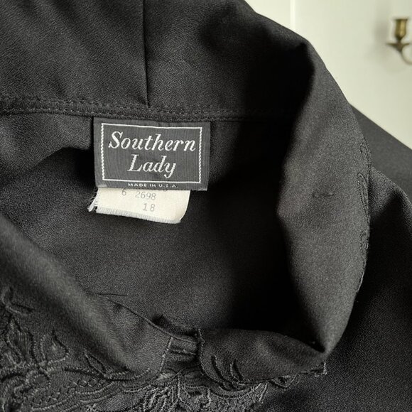 90s black dressy blouse size 18 - Picture 5 of 6